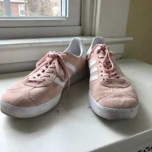 Pink Adidas Gazelles, Size 9–worn twice!
